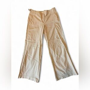 Ann Taylor cream and white pinstripe trousers